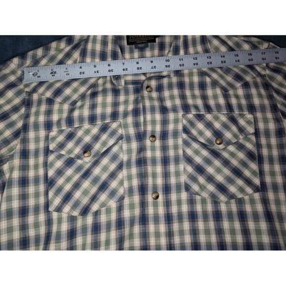 Pendleton Frontier Long Sleeve‎ Snap Button Shirt Men's Small Blue/ Green - Picture 14 of 15